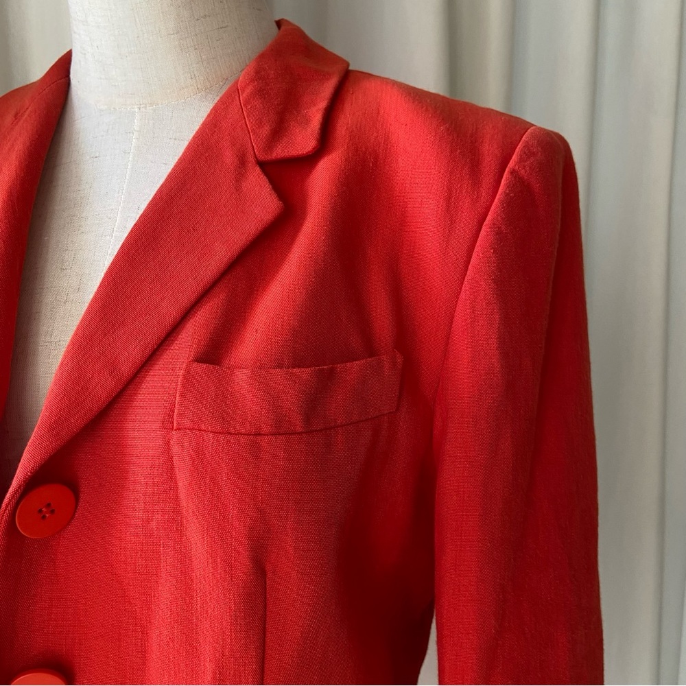Vintage DKNY | Women's Oversized Red/OrangeBlazer | Size 8